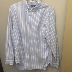 Polo Ralph Lauren purple yellow striped XL button